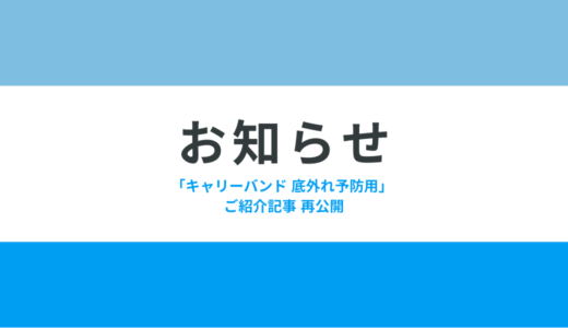 「キャリーバンド 底外れ予防用」ご紹介記事再公開